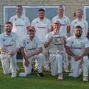 Woodlands show off the Bradford League Premier Division trophy they have won for a fourth consecutive time. Photo by Ray Spencer