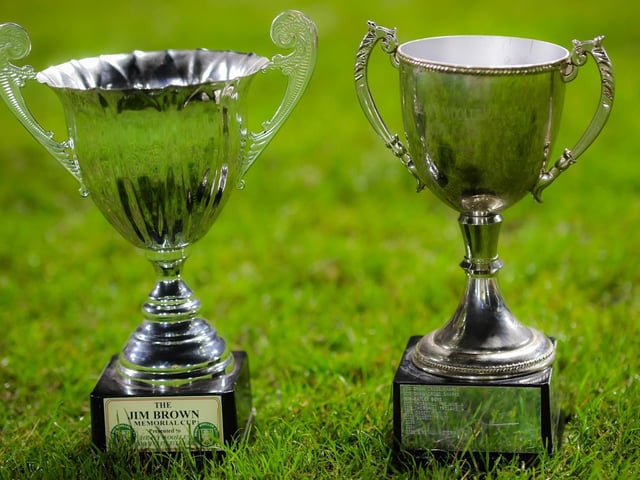 The two trophies won by Dewsbury Moor Maroons.