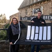 Black Sheep Brewery's Charlene Lyons and Jo Theakston and Long Course Weekend Founder Matthew Evans