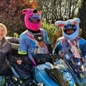 Batley and Spen MP Kim Leadbeater with the Route 62 Bikers who surprised residents at two care homes in Hartshead and Roberttown with some early Easter treats.