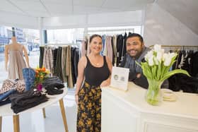 Owner of the new clothing boutique, Shelley and Co, in Batley, Sophie Tai with her husband Imran Tai.
