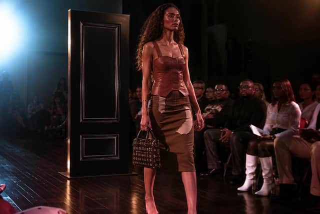 Doors 2 Floors in Batley swapped the showroom floor for the catwalk after being invited to collaborate with British luxury fashion brand Amschela as part of its London Fashion Week showcase.