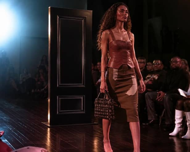 Doors 2 Floors in Batley swapped the showroom floor for the catwalk after being invited to collaborate with British luxury fashion brand Amschela as part of its London Fashion Week showcase.