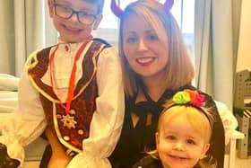School teacher Olivia Drury, Owner of Touch of Crafts, Ossett, with her two children.