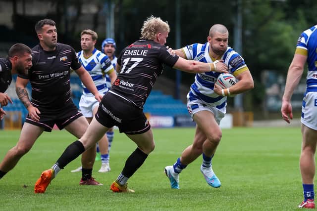 Action from Halifax Panthers' victory over Barrow Raiders. (Photo credit: Simon Hall)