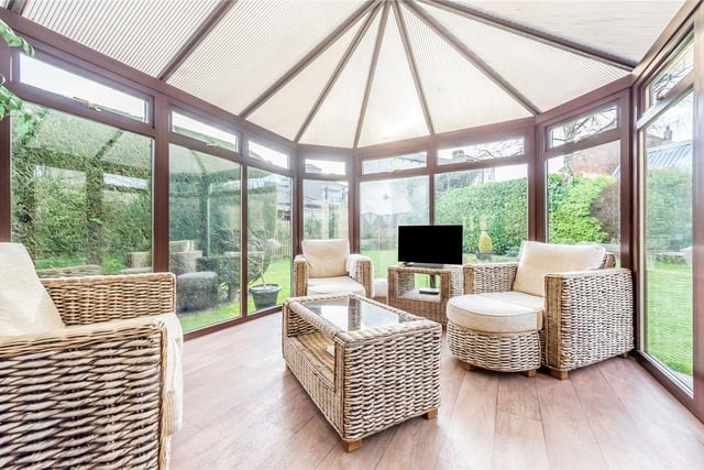 The conservatory has recently been upgraded with French doors making it the perfect room to enjoy the south-facing rear garden.
