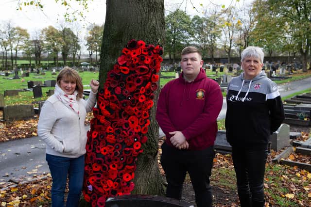 Sue Lister, Harry Clough and Tina Hardy of Friends of Liversedge Cemetary.