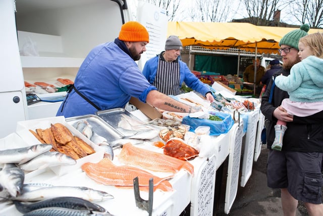 Marina Quays Fisheries at the monthly market event.