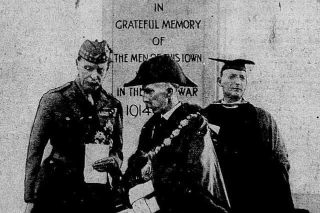 A photo from the unveiling of Batley War Memorial on Saturday, October 27, 1923