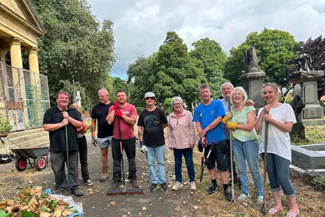 The band of volunteers known as The Old Cemetery Volunteers, who have been coming together every weekend to help tidy what was an “overgrown and unsightly” Cleckheaton Old Cemetery.