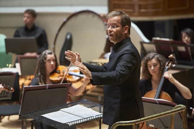 Principal Guest Conductor Antony Hermus conducts the Orchestra of Opera North at Huddersfield Town Hall