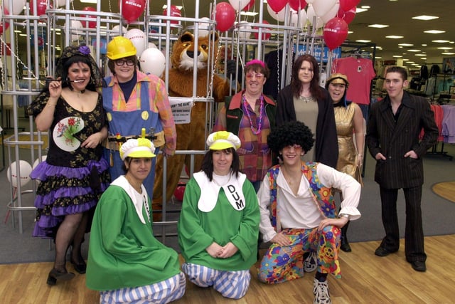 Staff at Matalan in Dewsbury got in the mood for Comic Relief in 2003