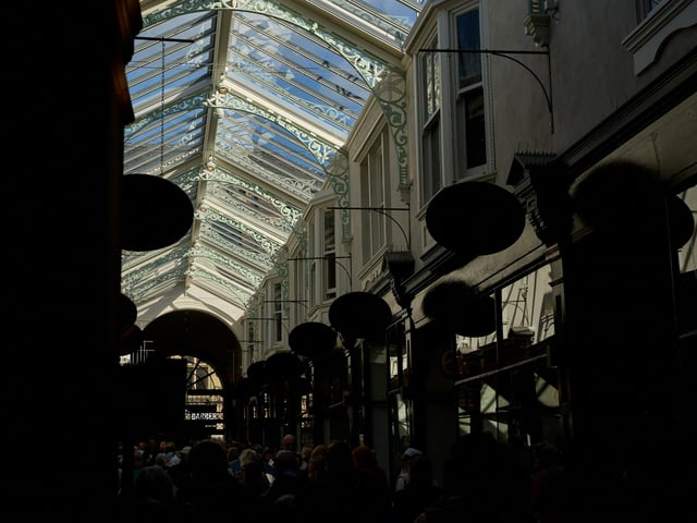 Inside The Dewsbury Arcade.