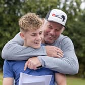 Beau and rugby league dad Glenn celebrate the teenager’s GCSE results
