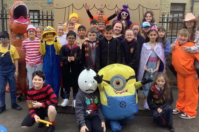 Class 6O at Norristhorpe Junior and Infant School celebrate World Book Day.