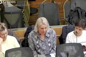 Sarah Newton speaking at the cabinet meeting. Photo: Youtube/Kirklees Council