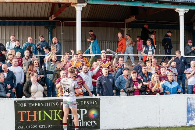 Batley Bulldogs fans at Barrow. Picture: Neville Wright
