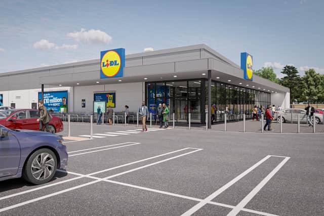 An artist's impression of the new Lidl store in Birstall.