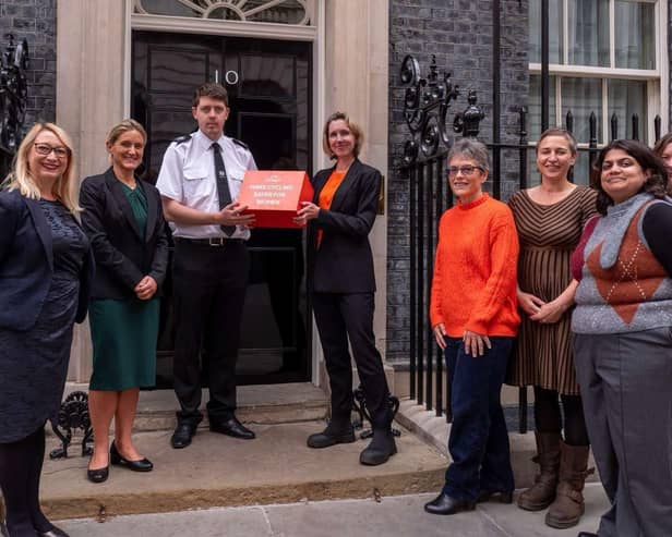 Spen Valley MP Kim Leadbeater joined Cycling UK at Downing Street to hand over a petition calling for women to feel safer on their bikes.