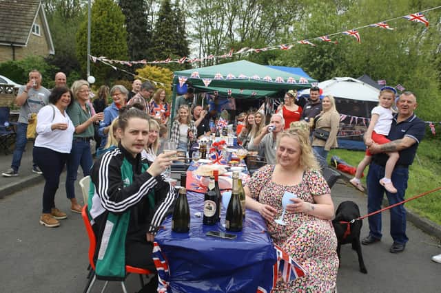 Residents of Fair View in Liversedge enjoying a Coronation street party.