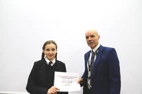 Year 7 pupil at Batley Girls' High School, Hannah Annaki, was presented with a formal Certificate of Commendation and a letter of praise from the school after her act of kindness.