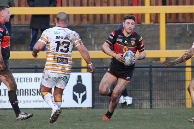 Action photos from Dewsbury Rams' derby day victory over Batley Bulldogs.