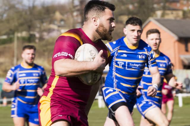 Jake Butterfield set the tone for Dewsbury Moor Maroons with an early try saving tackle against Shaw Cross Sharks.