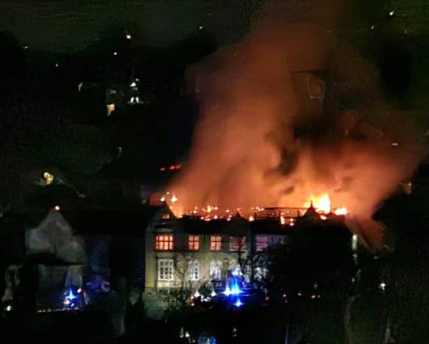 The West Yorkshire Fire and Rescue Service was called to reports of a derelict building on fire on Birkdale Road, Dewsbury. Picture: Martin Taylor