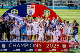 Leeds United celebrate winning the Championship. Picture: Getty Images