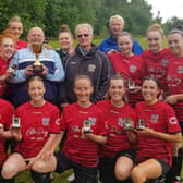 Lower Hopton Ladies first team after winning the league cup.
