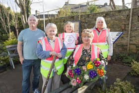 Volunteers from Roberttown in Bloom, from the left, Paul Smith, Sue Harris, Fiona Smith, Louise Hardy and Janet Thewlis, at the village's Jubilee Garden.