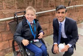 Zach Eagling pictured with Prime Minister Rishi Sunak when he was Chancellor at the Conservative Party Conference in 2021.Zach has now been recognised by the now Prime Minister following his campaign to protect people with epilepsy from online harm.