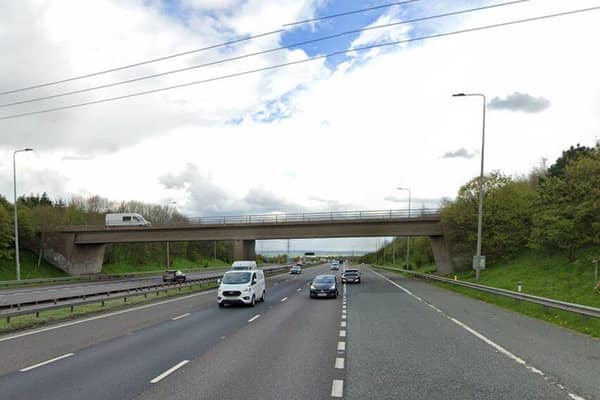 Police were called to the scene between junctions 23 and 24 of the M62 yesterday.