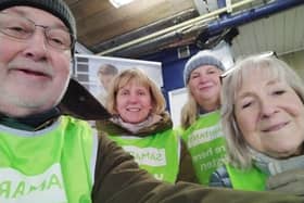 A selfie of the volunteers at Dewsbury Station