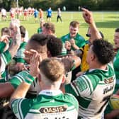 Dewsbury Celtic celebrate after beating Kells to clinch the National League Division One title. Picture: Simon Eyre Photography/ Dewsbury Celtic