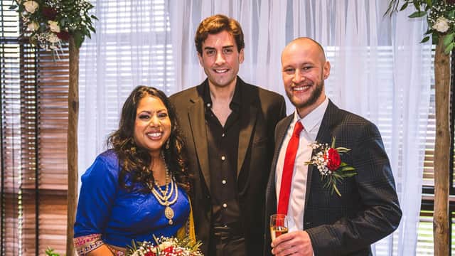 Darren and Aneeka were married at Frankie & Benny's in Batley on Sunday, February 12, in a ceremony officiated by TV star James Argent