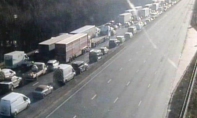 The accident caused long delays on the M1 near Wakefield