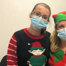 Staff at Spen Court care home dressed up as elves.