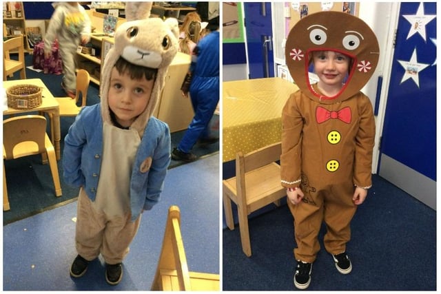 Children dress up for World Book Day at Dewsbury's Westmoor Primary School.