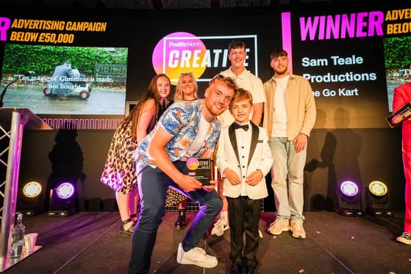 Sam Teale and his team were awarded the Advertising Campaign of the Year Under £50K prize at the new Prolific North awards ceremony for their memorable Christmas creation, ‘The Go-Kart’.