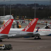 Planes are parked on the tarmac at Manchester Airport on March 17, 2020, as travel restrictions due to COVID-19 take hold. Photo: Getty Images