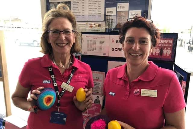 Julie Stein Hodgins, a radiographer at Bradford Teaching Hospitals who specialises in breast work, left, has advised people when they get a letter for their free mammogram appointment to ring as soon as possible as it could "save your life."