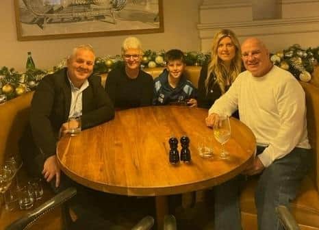 From left to right, John Davies' son Richard and daugher Erica, Richard's son William and Richard's partner Sophie, with Mike 'Stevo' Stephenson 
Regards