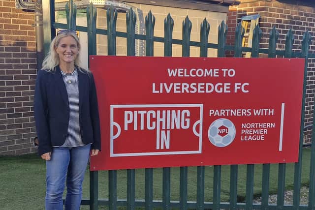 Kim Leadbeater MP at Clayborn, the home of Liversedge FC.