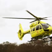 An air ambulance landed in Dewsbury this lunchtime (Wednesday).