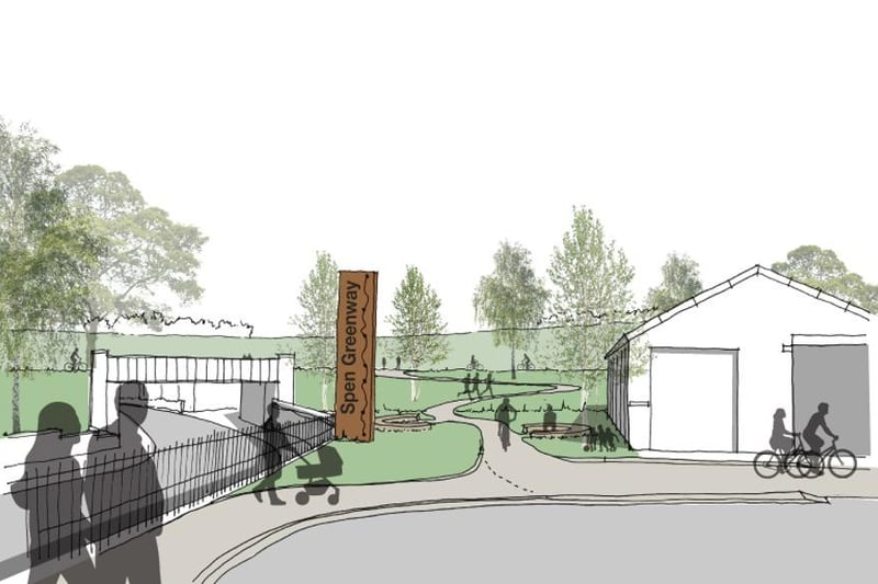 An artist's impression of the new, widened entrance to the Spen Valley Greenway off Swallow Street