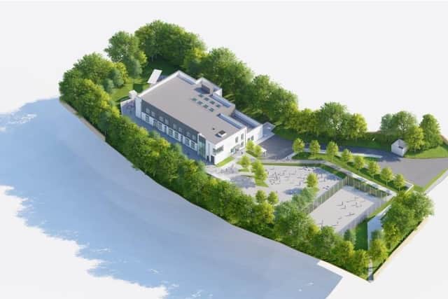 An artist's impression of the proposed new school building.