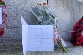 Flowers placed in memory of Her Majesty Queen Elizabeth II.