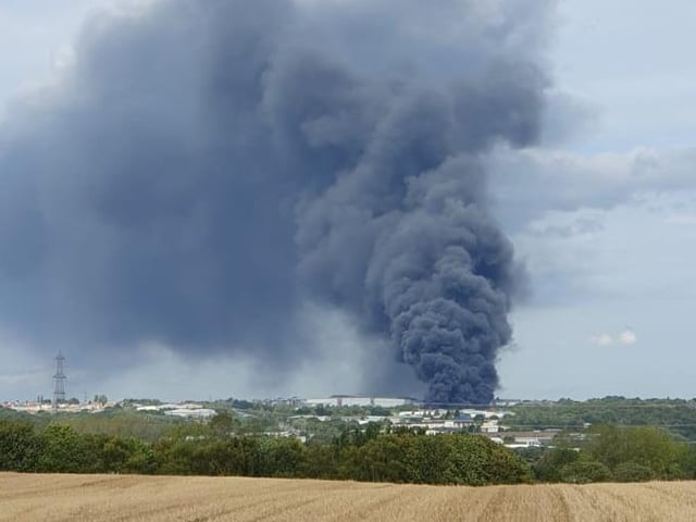 The view of the fire from Scholes.