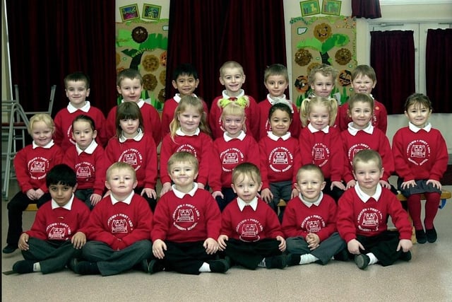 The Wrens reception class at Hightown First and Nursery School in 2005.